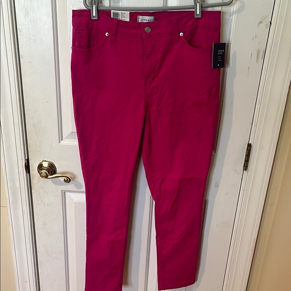 NWT crown&ivy Women's Pink High-rise skinny Jeans size 14 - Picture 1 of 7